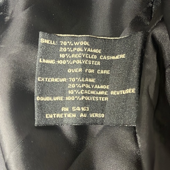 Cole Haan Black Classic Wool Coat - Picture 7 of 7